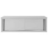 Kitchen Wall Cabinet with Sliding Doors 59.1"x15.7"x19.7" Stainless Steel