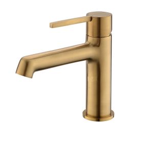 Modern bathroom faucet single hole faucet in Black (Color: Brushen Gold)